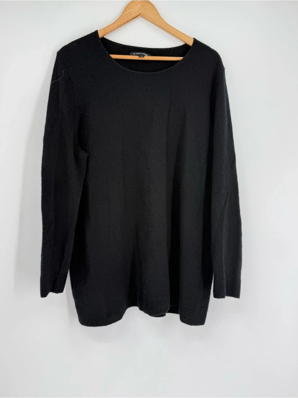 41 Hawthorn Women's Black 100% Cashmere Pullover Sweater Size 2X lightweight